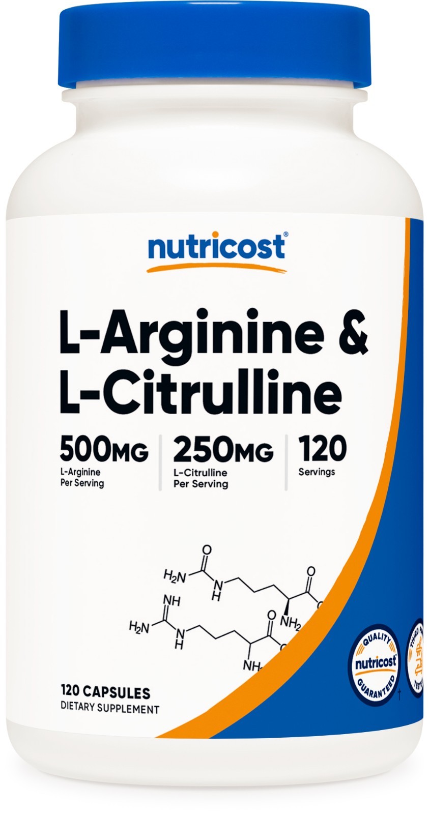 Комплекс Nutricost L-аргинин L-цитруллин 750 мг 120 капсул без ГМО 2790₽