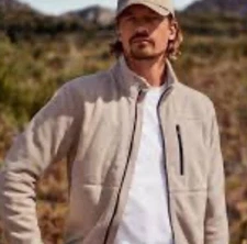 Men’s Timberland Size XXL Full Zip Fleece/Polartec Jacket Beige Moc Neck