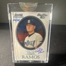 Topps Bowman Sterling Black Refractor Autograph Cesar Ramos Padres /25 #BS-CRA
