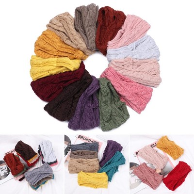 Elastische Haarband Wolle Turban Gewindetes Kopfwickel Crochet Headband