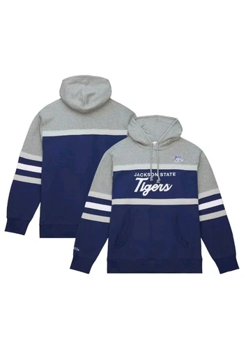 Felpa con cappuccio pullover uomo Mitchell & Ness Navy Jackson State Tigers Head Coach