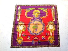 ATELIER VERSACE Silk Scarf Large 86cm Square Authentic Vintage Silk Classic