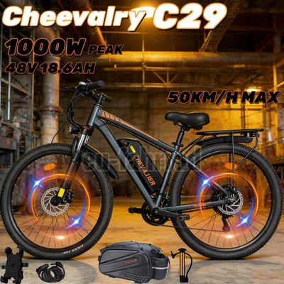 Cheevalry C29 48V 18,6AH Elektrofahrrad 29Zoll E-Mountainbike 90km Herren/Damen
