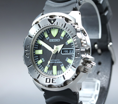 N MINT] SEIKO 7S26-0350 BLACK Monster Divers Automatic Men's watch