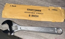 Sexy Sears Craftsman JH Williams USA Nos 8” Adjustable Wrench 44652 Shiny W/ Bag