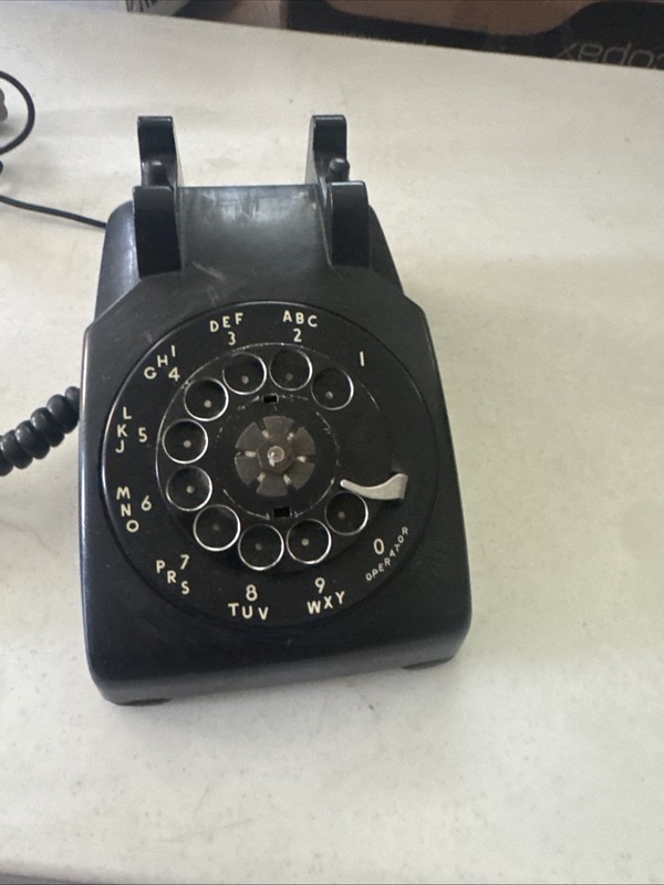 1960S Black Bell System Western Electric Cd 500 Rotary Desk Telephone