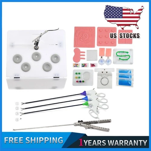 1080P Laparoscopic Surgery Trainer Set 30° w/ 4 Instruments & Endoscope  Camera