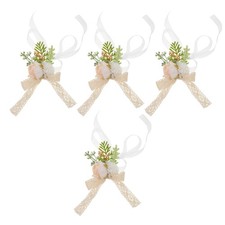 4 Pcs Bridesmaid Corsage Wristlet Flower Artificial Corsages for Wedding