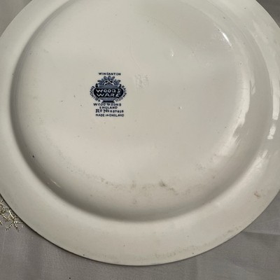 Antique Woods Ware Wood & Sons England Blue & White Floral 2