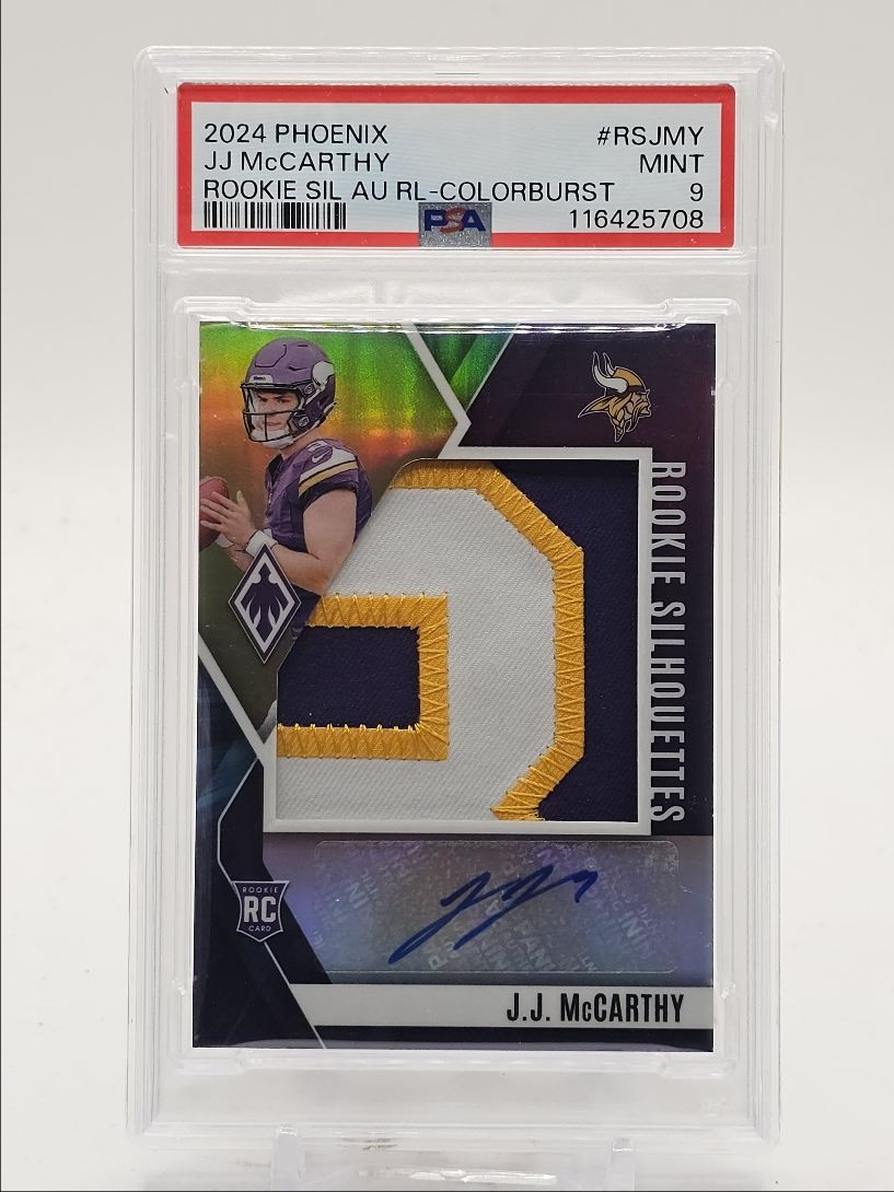 JJ McCarthy Panini Phoenix Rookie Silhouettes Autographs Relic #RSJMY Colorburst