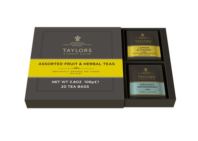 Assorted Specialty Fruit and Herbal Teas Sampler, Variety Gift Box, Individually
