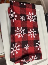 St. Nicholas Square Shower Curtain 70x70 Snowflakes Buffalo Check Christmas
