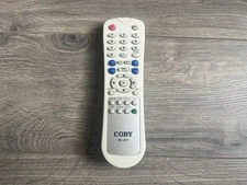 Coby RC-017 TFTV1511 Remote Control Tested & Working DVD TV White Silver No Batt