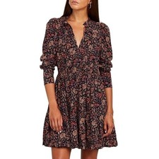 Ulla Johnson Women's Multi Liv Floral Printed Long Sleeve A-line Mini Dress Sz 0