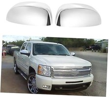 Chrome Plated Mirror Covers Caps Compatible with 2007-2014 Chevy Silverado