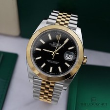 Rolex Datejust 41- 126303 - 2023, Box & Papers Steel & 18ct Yellow Gold Black...