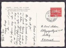 w2838/ Switzerland Geneve Nations Unies UN Postcard Cover t/Denmark 1960