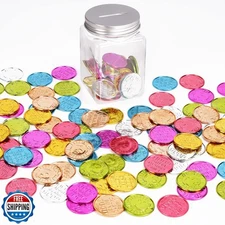 Mczxon Caught Being Good Coins Tokens-100 Pcs, Colorful Plastic Reward Incent