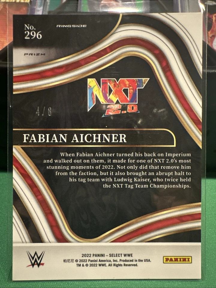 2022 Panini Select WWE Giovanni Vinci /8 Ringside Lucky Envelopes Prizm SSP - Image 2 of 3