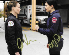 * JOCELYN HUDON & HANAKO GREENSMITH * signed 8x10 photo * CHICAGO FIRE * COA *