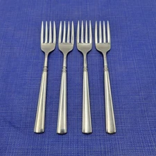 ONEIDA CUBE EASTON GLOSSY Stainless Flatware Set of 4 SALAD FORKS 7 1/8"