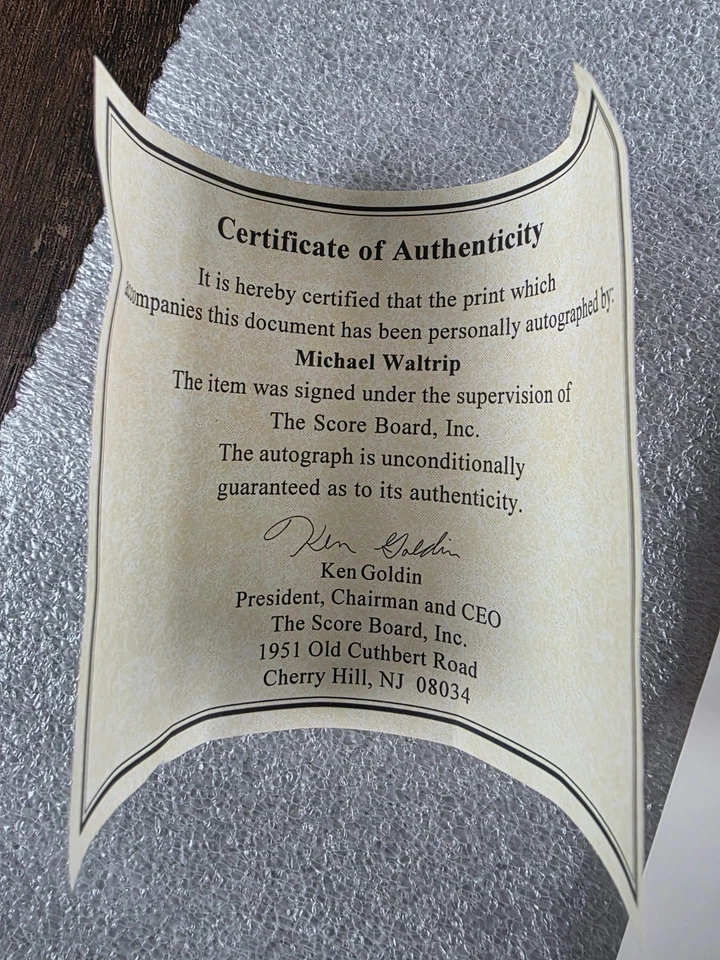 1996 Pôster Visão Noturna Michael Waltrip Autógrafo Selecionar Campeão 18 de Maio Certificado de Autenticidade - Imagem 3 de 4