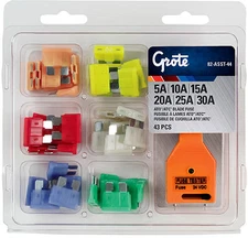 Grote ATC Blade Style Standard Fuses - 42 Piece Assortment with Tester ATV/UTV