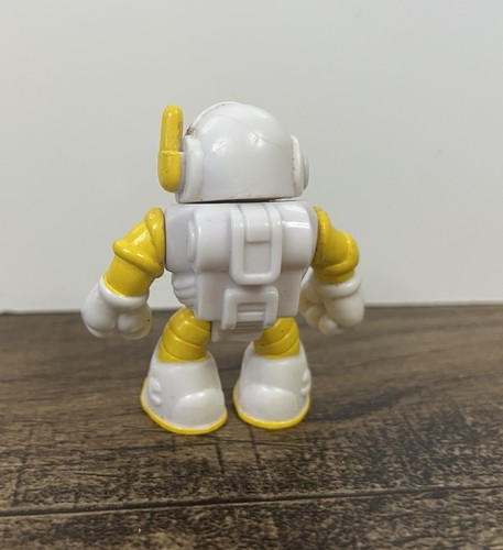 Mini Astronaut 1.75" Cartoon Man Jointed Figure Yellow White Mustache Space - Picture 3 of 5