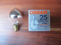 Osram Dekolux Decor Tropfen Kuppenverspiegelt Silber Kopfspiegel E14 25W Dimmbar