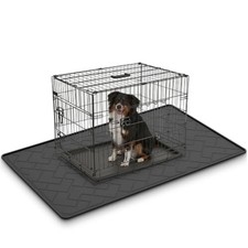 60" 37" Extra Large Mat for Under Dog Crate with Raised Edge, Waterproof Le