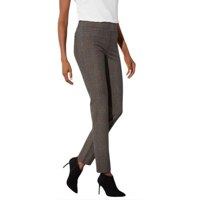 NWT SOFT SURROUNDINGS Countryside gray glen plaid straight Leg pull on pant S