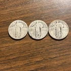 1926 (P) Standing Liberty Quarter AC Average Circ (3 coins).  Silver
