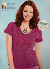 Carolyn Kennington knitting pattern ladies lace pattern short sleeve raglan top