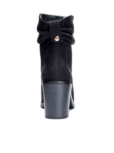CL BY LAUNDRY Womens Black Kalie Round Toe Block Heel Slip On Booties 5.5 - Picture 2 of 8