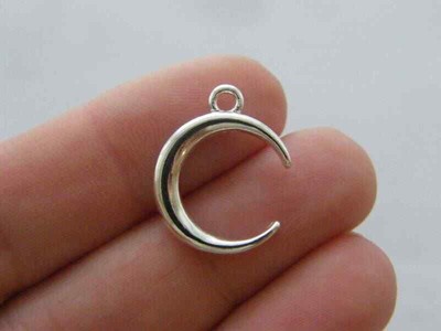 GROSSPACKUNG 30 Mond Charms versilbert Ton M36