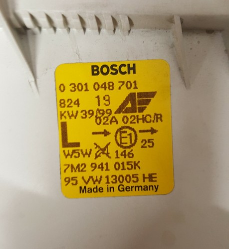 VW Sharan /Alhambra o/s headlight - 1995 - 2010 model Bosch 0 301 048 701 - Picture 4 of 4