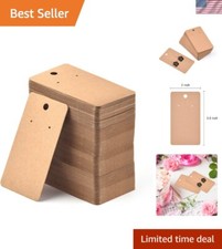 Blank Kraft Paper Earring Cards - 200 Pack, 3.5 x 2 Inches for Custom Displays