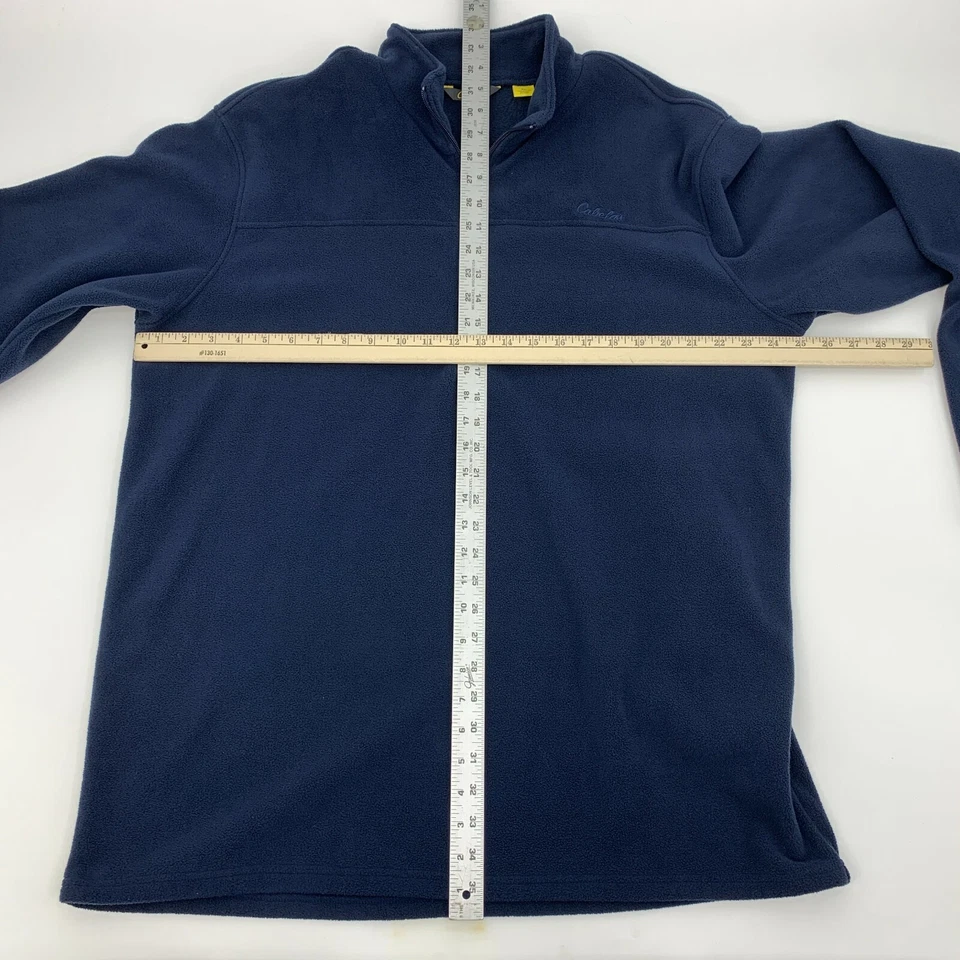 Cabelas Fleece Sweater Mens Size XL Navy Blue 1/2 Zip Mock Neck Outdoor Pullover - Image 4 of 4
