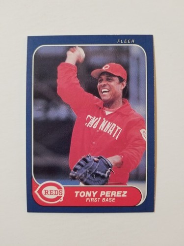 TONY PEREZ 1986 FLEER BASEBALL CARD #186 CINCINNATI REDS - 第 1/2 張圖片