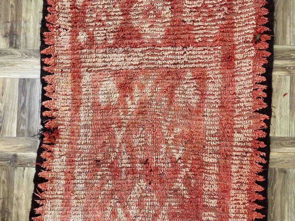 Vintage Tribal Rug Moroccan Runner Rug Handmade Soft Entryway Runner 4'x8'8' ft - Image 3 of 4