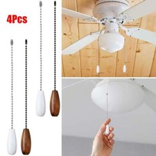 4 Ceiling Fan Pull Chain Extension Beaded Ball Wooden Pendant Light Lamp 12in