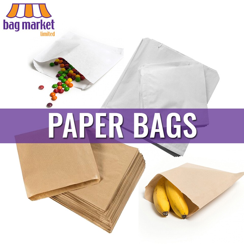 Clear Window Kraft Paper Bags - Various Sizes For Sandwiches, Sweets, Cakes & Cards