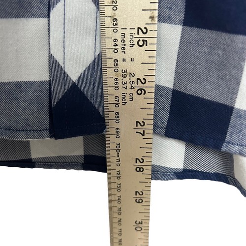 Vineyard Vines Flannel Shirt Womens Size 0 Blue Button Up Buffalo Check Relaxed - Picture 8 of 12