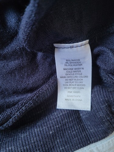 Tahari hoodie Size M long style tunic dress- Navy marl -pockets-very soft - Picture 9 of 10