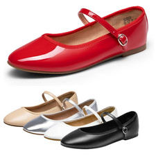 Women Ankle Strap Round Toe Ballet Flats Daily Work Casual Mary Jane Flat Shoes