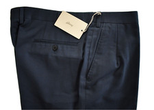      830 Auth BRIONI Petroleum Blue WOOL COTTON SLIM FIT Trousers Pants 56 W-38"