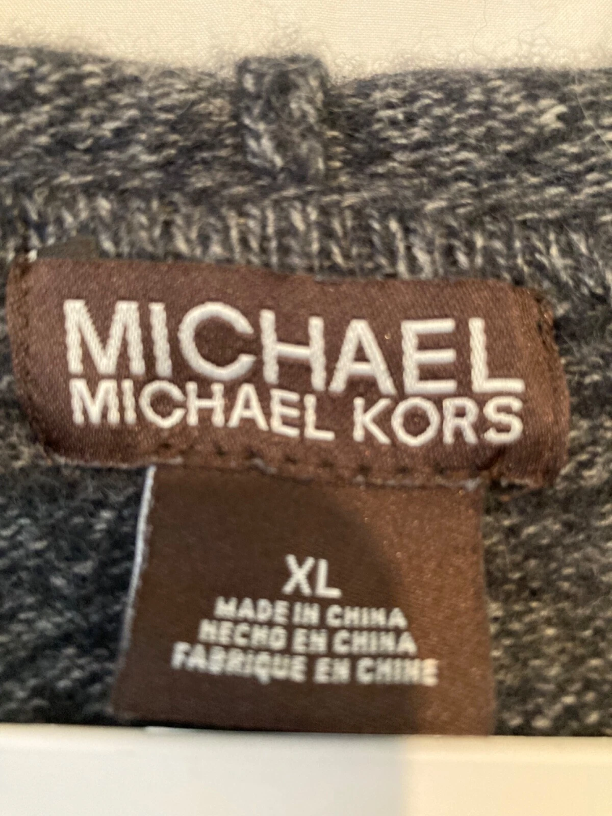 Felpa con cappuccio da uomo Michael Kors taglia XL BLU GRIGIA USATA