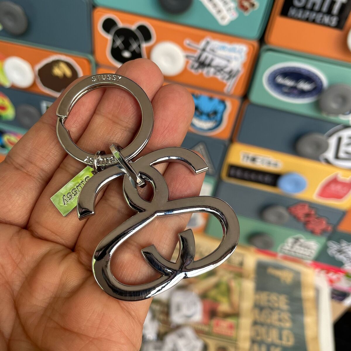 Stussy Ss Link Metal Keychain Fashion Car Key Creative Bag Stussy Ss Link Metal Keychain Fashion Car Key Creative Bag
