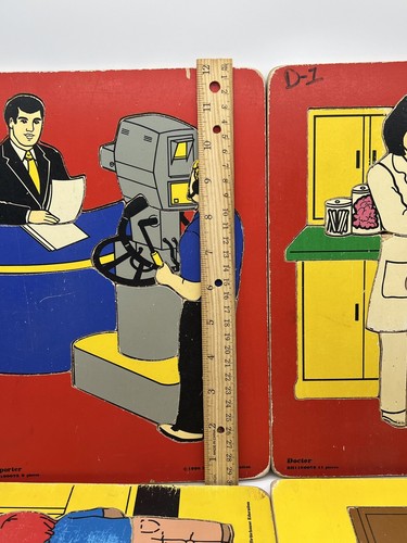 Educational Wood Puzzles Kids Education 1998 Imperfect Vintage Britehouse - Picture 10 of 12