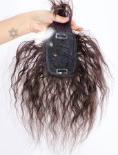 100 Human Hair Topper Toupee Curly Wavy Clip Hairpiece Top Wigs For Women Men
